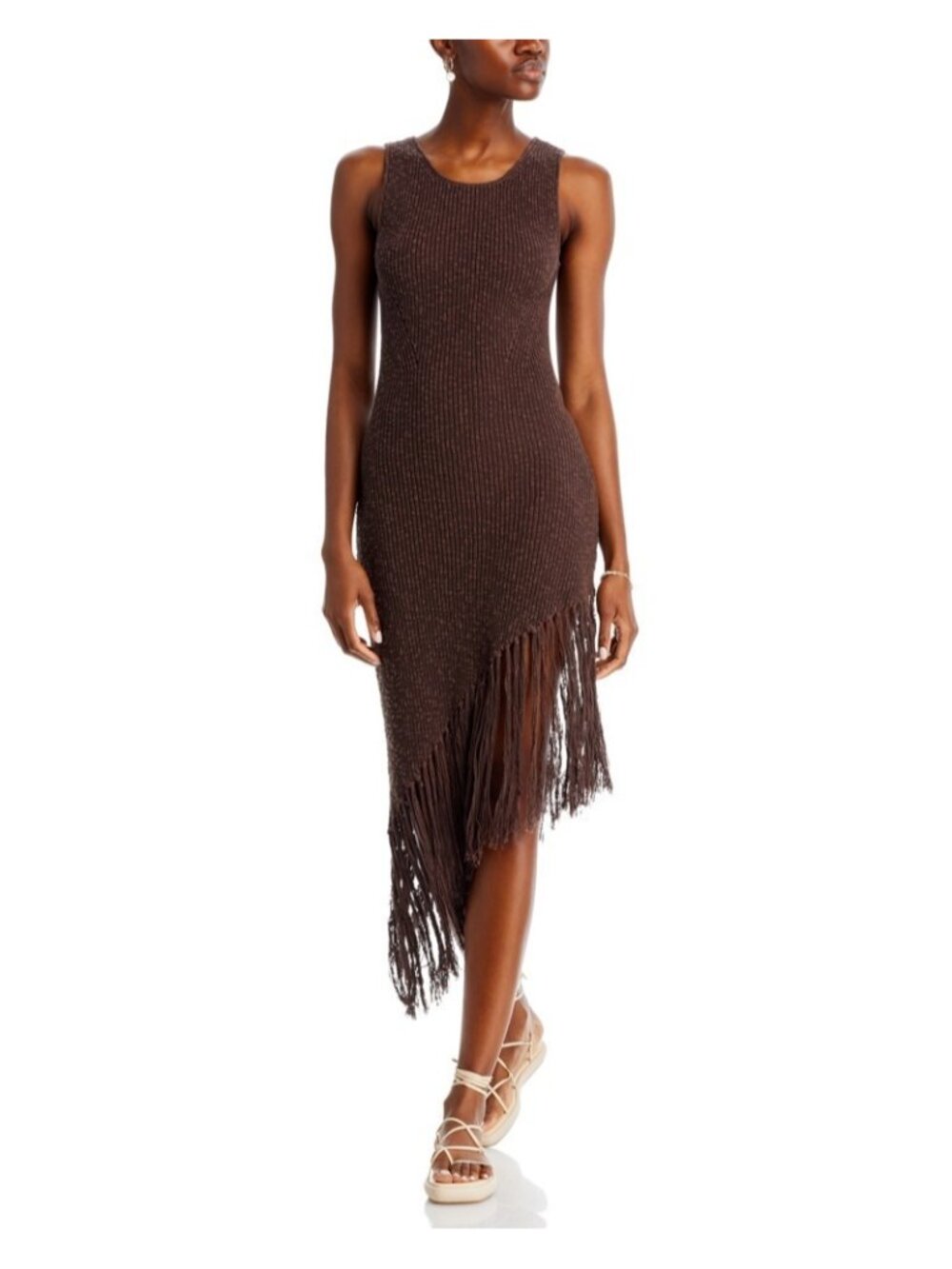 Rails Women's Rylee Fringe Trim Bodycon MIDI-Dress - Umber - Size S